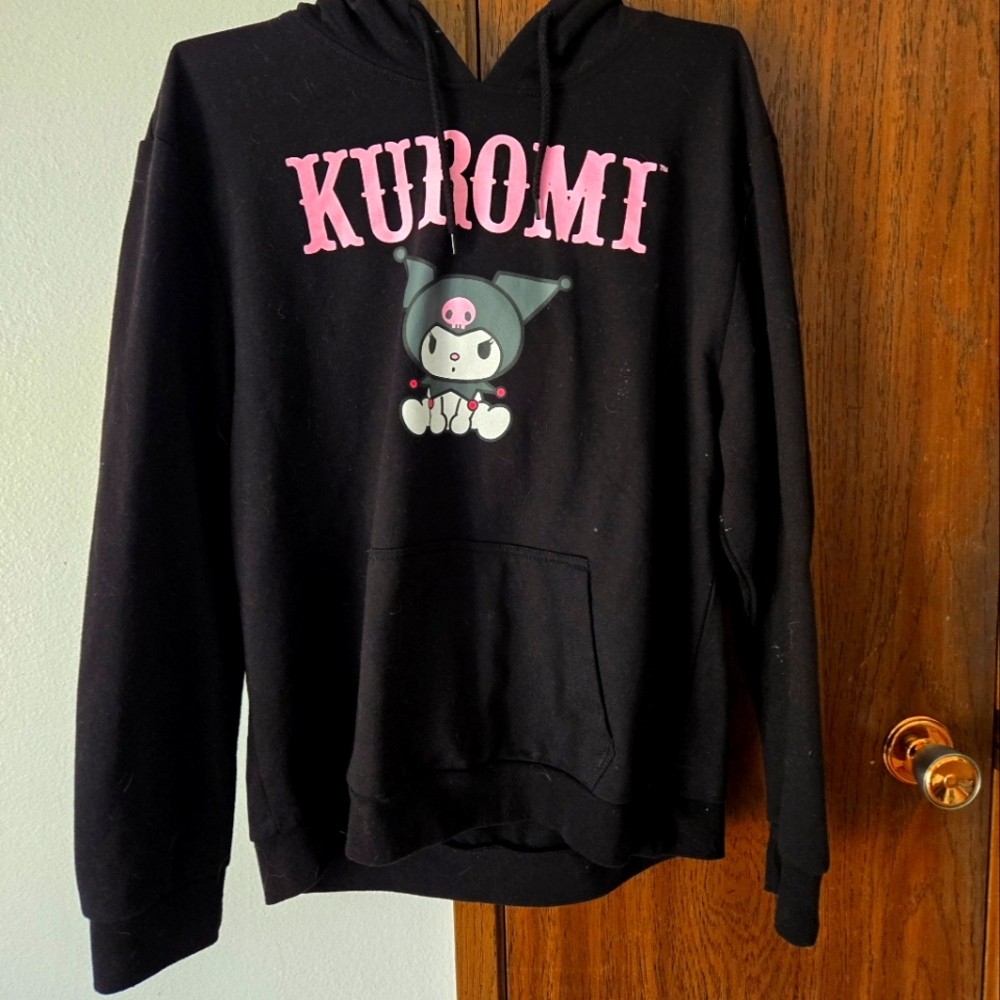 Kuromi Pullover Hoodie Black Fits like Kids XL or Women's Small